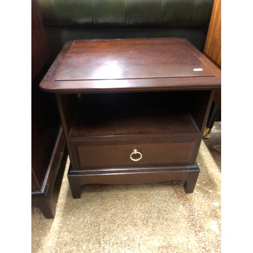 585 - Stag Bedroom suite comprising dressing table with triptych mirror and stool, tall boy, three drawer ... 