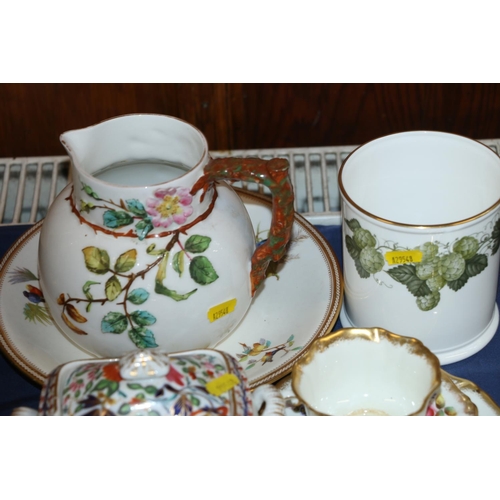 14 - Victorian, and later, porcelain to include a relief decorated jug, a Royal Worcester tankard, a Newh... 