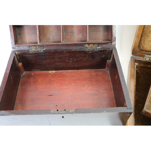 2 - Burr walnut cutlery canteen and a mahogany hinge-top art box with fitted interior.  (2)
