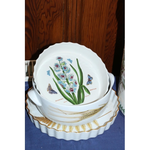 23 - Portmeirion Botanic Garden bread crock, 37cm high, along with Royal Worcester and Portmeirion tablew... 