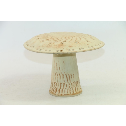 24 - Studio Pottery toadstool, signed 'DR', 15cm high.