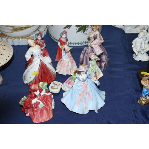 25 - Decorative ceramic figurines to include Royal Worcester First Dance by F G Doughty, Royal Doulton Di... 