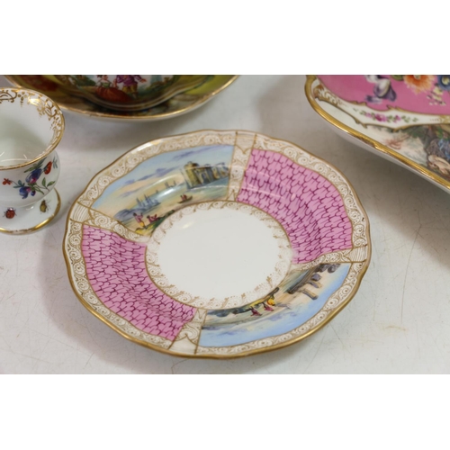 4 - Continental porcelain to include an Augustus Rex jar and cover, a Meissen saucer depicting a Venetia... 