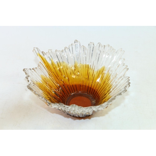 41 - Finnish Art Glass by Tauno Wirkkala to include an Aurora bowl, 12cm high and a matching shallow dish... 
