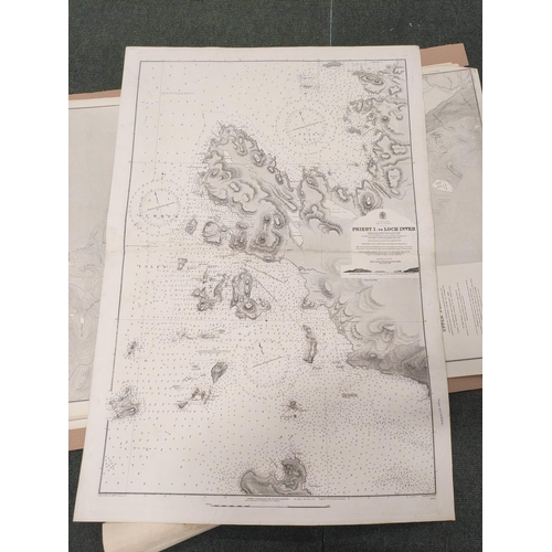 116 - Admiralty Charts.  6 large eng. charts, North West Scotland. Early 20th cent.; also 4 others related... 