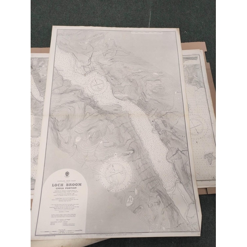 116 - Admiralty Charts.  6 large eng. charts, North West Scotland. Early 20th cent.; also 4 others related... 