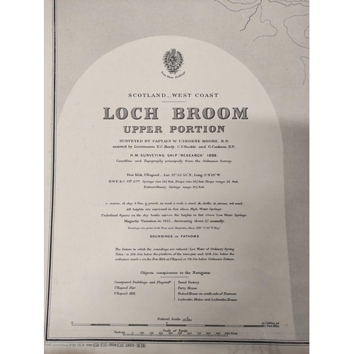 116 - Admiralty Charts.  6 large eng. charts, North West Scotland. Early 20th cent.; also 4 others related... 