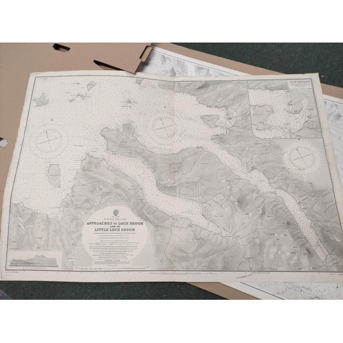 116 - Admiralty Charts.  6 large eng. charts, North West Scotland. Early 20th cent.; also 4 others related... 