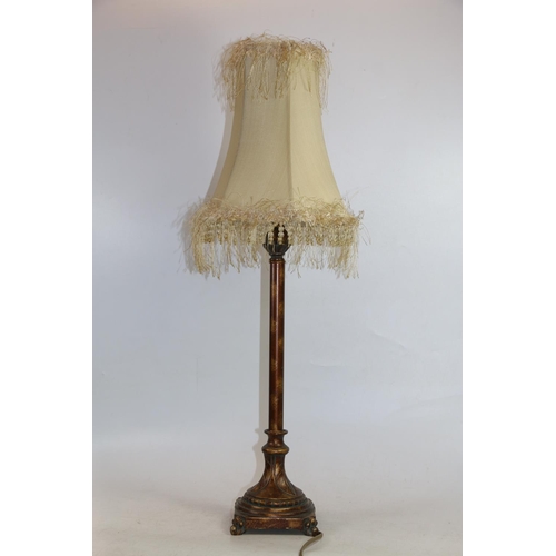 108 - Classical style resin table lamp with shade, 69cm.