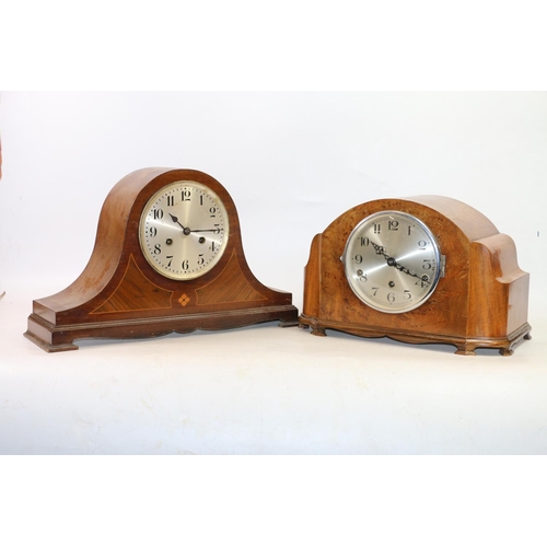 115 - Mid-20th century walnut mantle clock, and a Napoleon mantle clock.