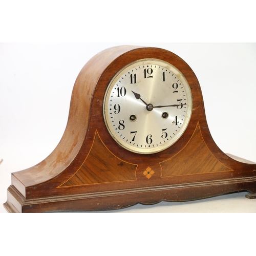 115 - Mid-20th century walnut mantle clock, and a Napoleon mantle clock.