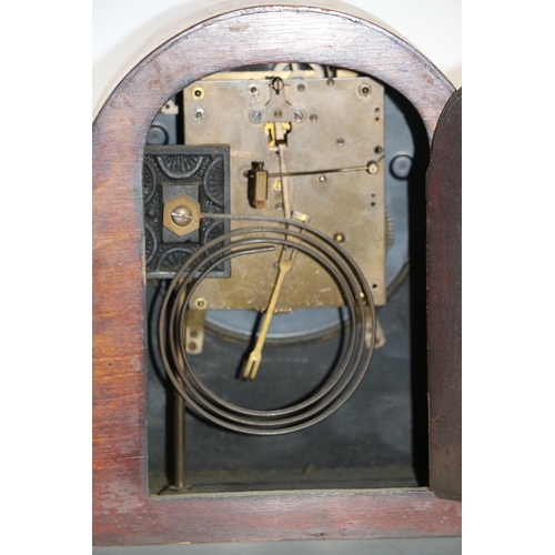 115 - Mid-20th century walnut mantle clock, and a Napoleon mantle clock.