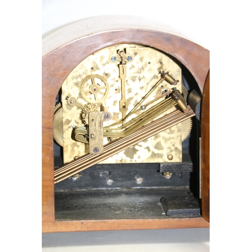 115 - Mid-20th century walnut mantle clock, and a Napoleon mantle clock.