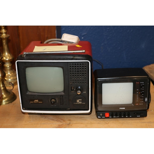 116 - Small JVC IC transistor portable television, and a small Ross portable television.