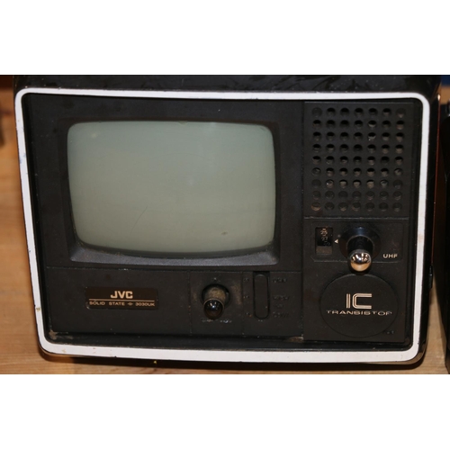 116 - Small JVC IC transistor portable television, and a small Ross portable television.