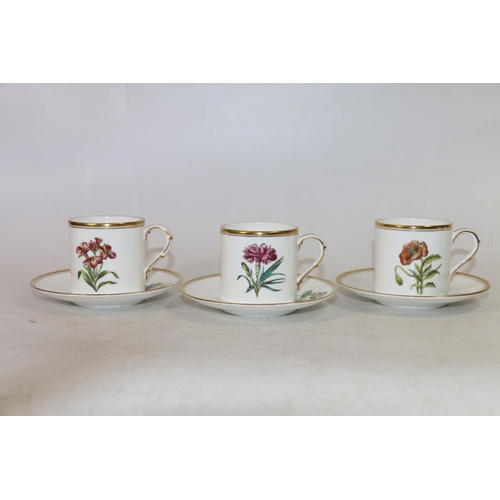 127 - Five Royal Worcester Wallflower coffee cups and saucers.