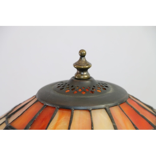 65 - Tiffany style leaded glass table lamp depicting dragonflies, 43cm high.