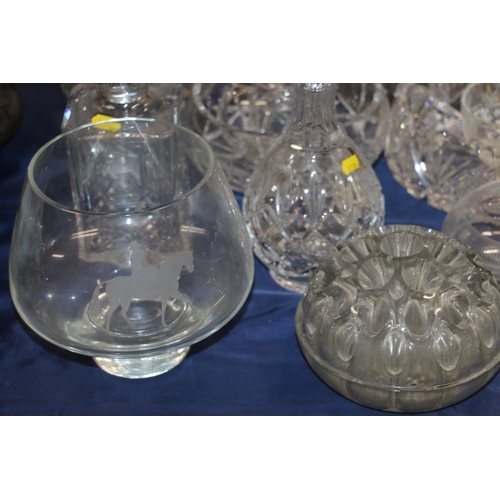 74 - Cut-glass to include an Edinburgh Crystal decanter, fruit bowls, and a Caithness Glass bowl.