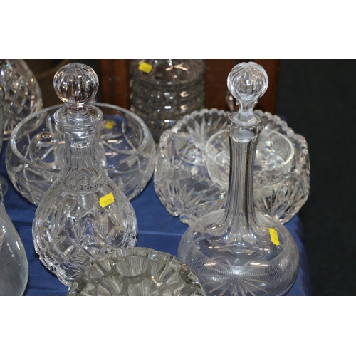 74 - Cut-glass to include an Edinburgh Crystal decanter, fruit bowls, and a Caithness Glass bowl.