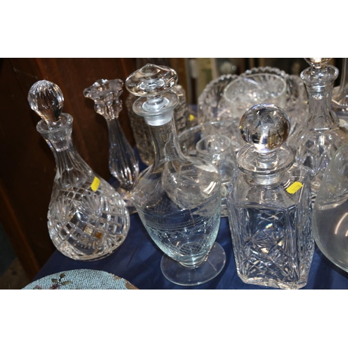 74 - Cut-glass to include an Edinburgh Crystal decanter, fruit bowls, and a Caithness Glass bowl.