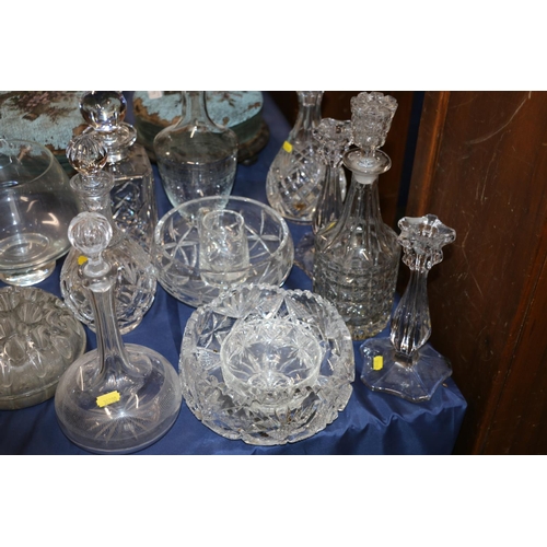 74 - Cut-glass to include an Edinburgh Crystal decanter, fruit bowls, and a Caithness Glass bowl.