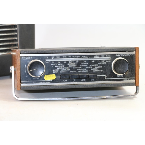 85 - Three Hacker vintage radios to include a revolving radio.