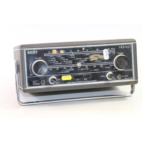 85 - Three Hacker vintage radios to include a revolving radio.