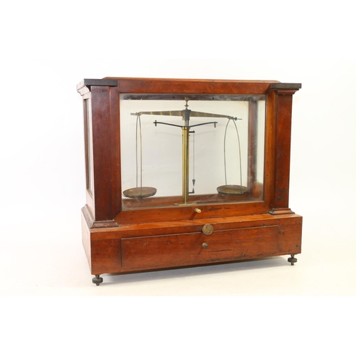 97 - Mahogany apothecary scales by H L Becker Fils of Brussels.