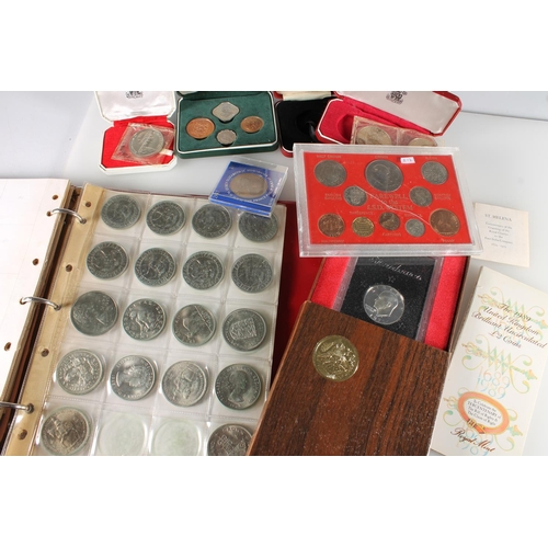 497 - World coin collection held in one ring binder album and loose to include Tonga two Pa'anga 1968, Sam... 