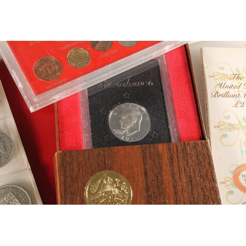 497 - World coin collection held in one ring binder album and loose to include Tonga two Pa'anga 1968, Sam... 