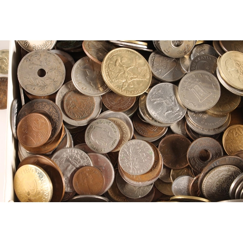 498 - British non silver pre-decimal coin collection and a box of mixed foreign coins including Palestine,... 