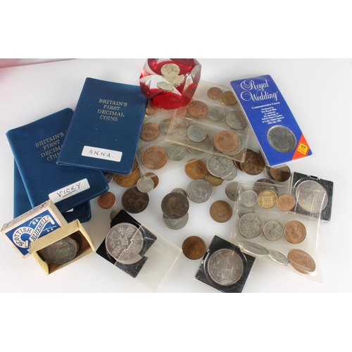 499 - British coin collection to include two 1953 BU sets, Royal Wedding crown 1981, First Decimal Coins b... 