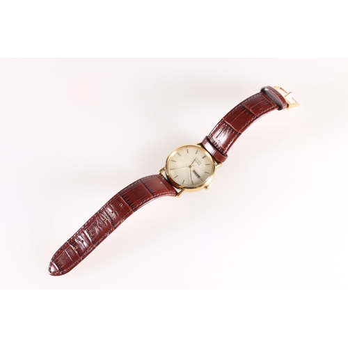 560 - Gents Citizen Eco Drive wristwatch on brown crocodile skin effect leather strap, in original box.