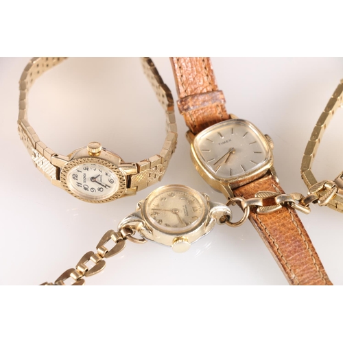 564 - Ladies Ingersoll 15 jewel wristwatch and three others including Timex, Sekonda and Accurist, also a ... 