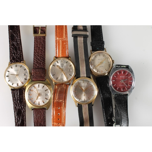 620 - Six gents automatic and manual wind wristwatches to include Ross, Falcon waterproof, Mondaine 25 jew... 