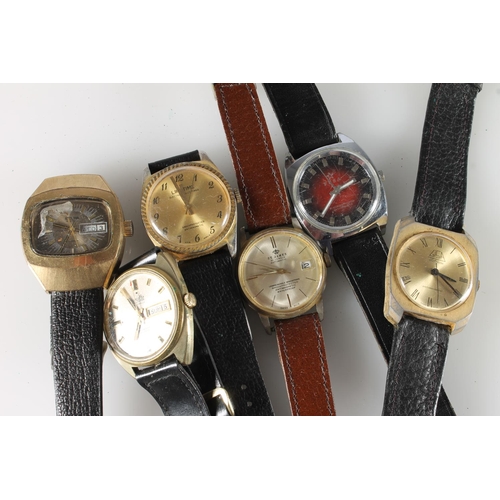 623 - Six gents automatic and manual wind wristwatches to include Sicura 17 jewels, Corvette 25 jewels, Fe... 