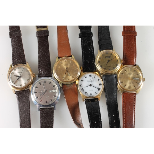 625 - Six gents automatic and manual wind wristwatches to include Sekonda 21 jewels, Tanis 17 jewels, pinn... 