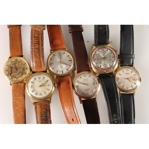 630 - Six gents automatic and manual wind wristwatches to include Sekonda 18 jewels, Senta 25 jewels, Kien... 