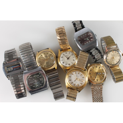 637 - Eight gents automatic and manual wind wristwatches to include Solo 17, Timex, Montine 25 jewels, Lim... 