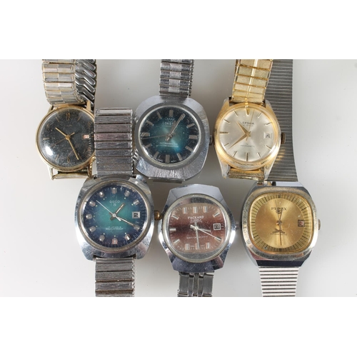 642 - Six gents automatic and manual wind gents wristwatches to include Osco, Lonstar executive, Parmex 5,... 