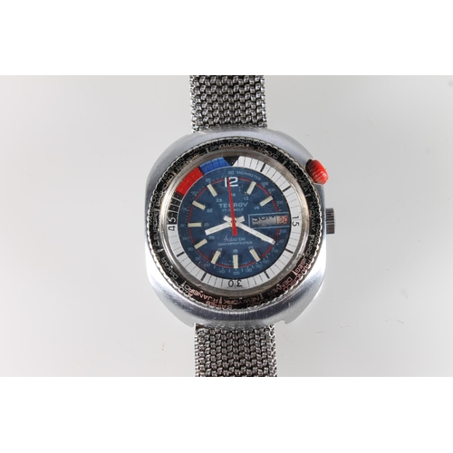 643 - Tegrov Eastern European 17 jewels 7000 ft divers wristwatch circa 1970s, with rotating world time zo... 