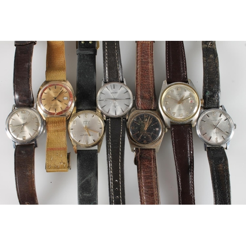 645 - Seven gents automatic and manual wind wristwatches to include Seiko 17 jewels, Sperina datomatic, Pi... 