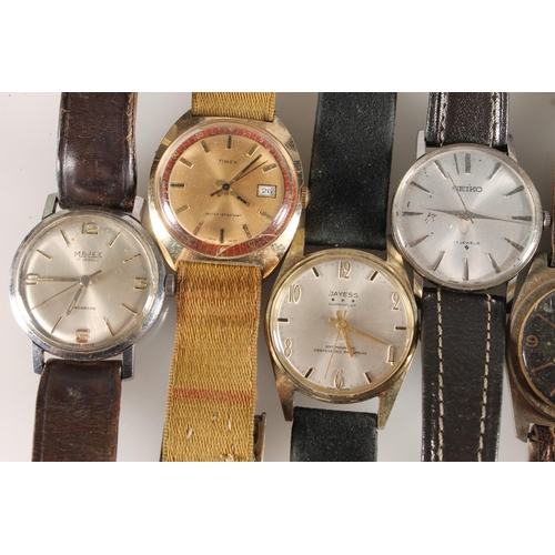 645 - Seven gents automatic and manual wind wristwatches to include Seiko 17 jewels, Sperina datomatic, Pi... 