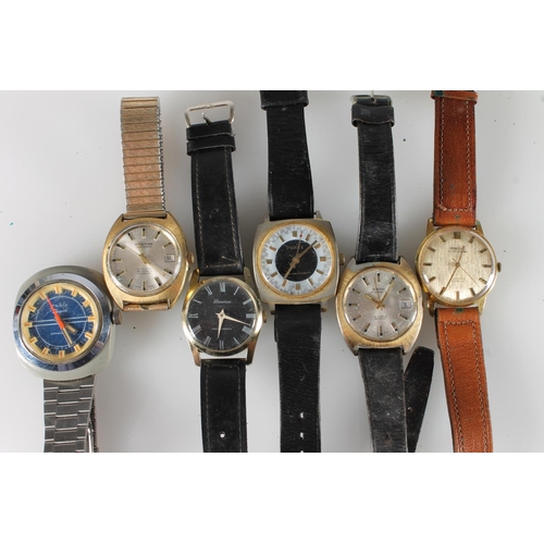 646 - Six gents automatic and manual wind wristwatches to include three by Montine, Muhla sport, Ferex, Lu... 