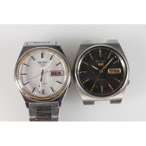 648 - Seiko 5 gents automatic wristwatch, with Seiko 5 gents automatic watch head.  (2)