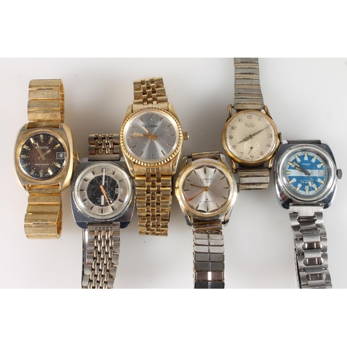 649 - Six gents automatic and manual wind wristwatches to include two Timex 25 metres, Ingersoll, Lamar de... 