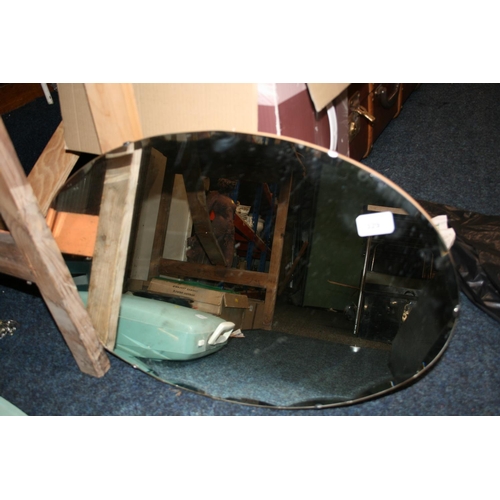 329 - Frameless wall mirror.