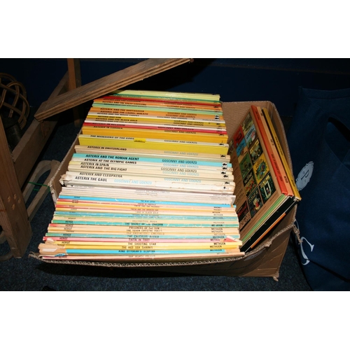 334 - Box containing annuals to include Asterix, Adventures of Tin Tin, etc.