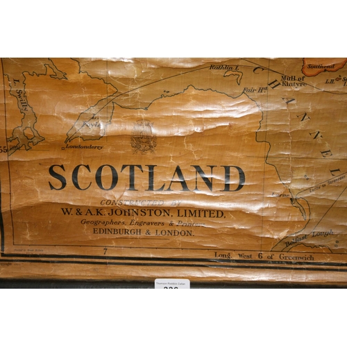 336 - Vintage map of Scotland constructed by W and A.K Johnston, Limited.