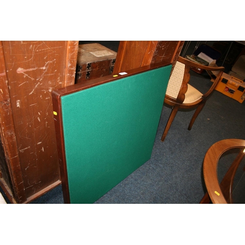 733 - Folding games table with green baize top, H68cm